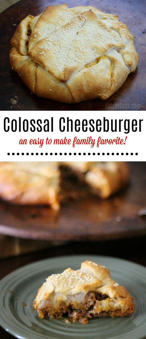 This delicious recipe for Colossal Cheeseburger is a ...