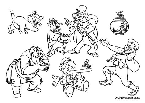 Pinocchio and jiminy cricket's pinocchio's page in disneystrology. Pinocchio Coloring Pages