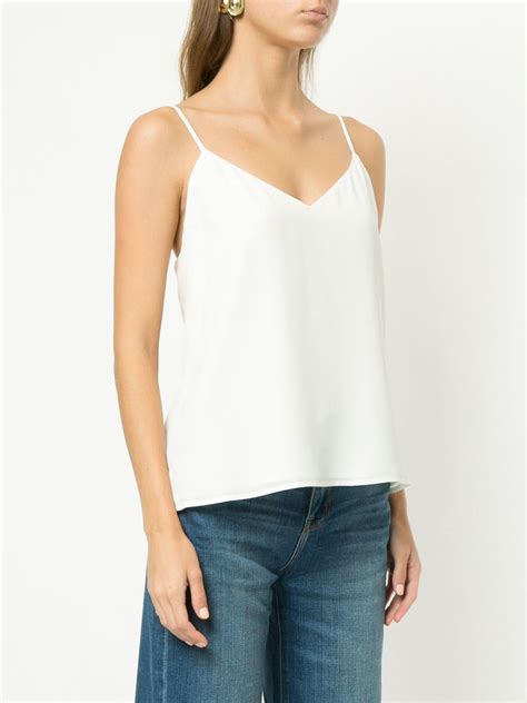 Lagence Silk V Neck Camisole In White Lyst