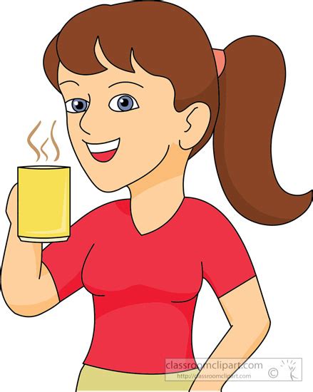 Drink And Beverage Clipart Girl Drinking Coffee 831 Classroom Clipart