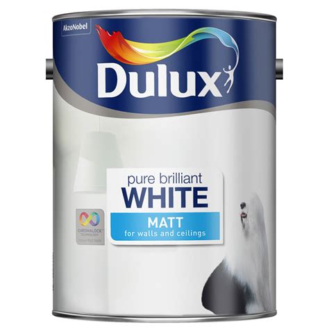 Dulux Pure Brilliant White Matt Emulsion 5l Painting And Decorating
