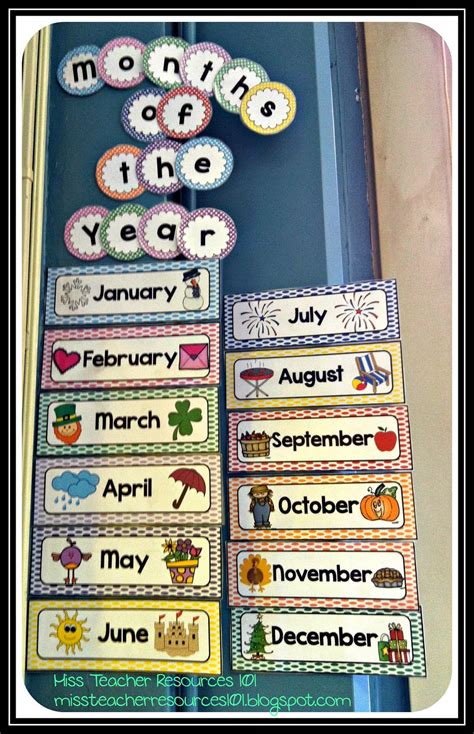 Months Of The Year Wall Display Classroom Games Class