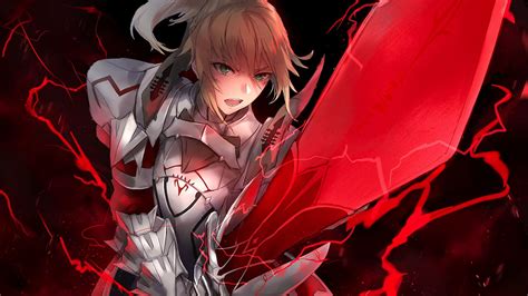 Desktop Wallpaper Angry Saber Red Fatestay Night Fate Series