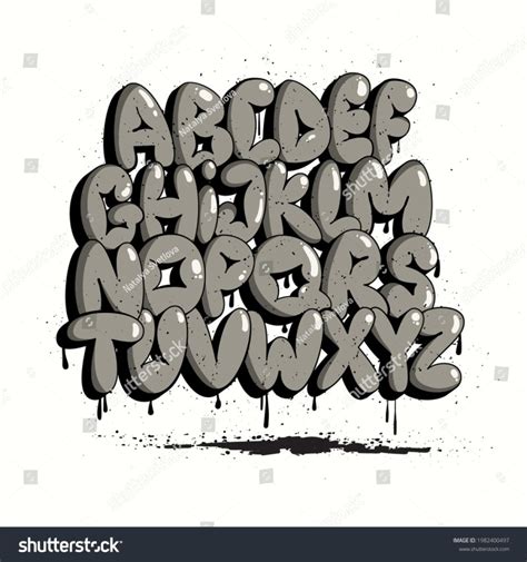 Graffiti Straight Letters Alphabet Caipm