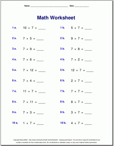 Students are also challenged with much complex algebra problems involving order of operations with multi step functions. Multiplication Worksheets 7Th Grade | PrintableMultiplication.com