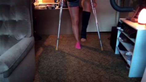 Sprained Ankle On Crutches Youtube
