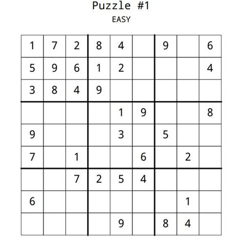 20 Easy Large Print Sudoku Puzzle Sheets With Solutions Download Now