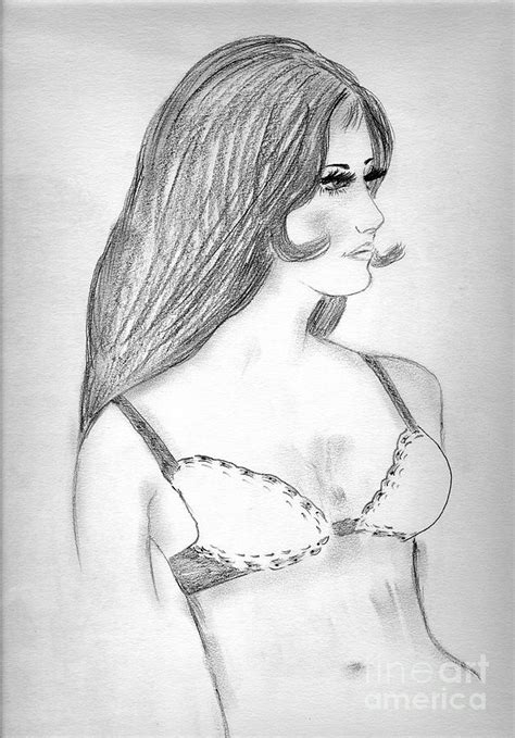 Retro Bikini Girl Drawing By Sonya Chalmers Pixels