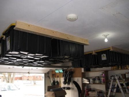 Get your garage organization done this weekend! Garage DIY - How to Make a DIY Overhead Storage Rack!