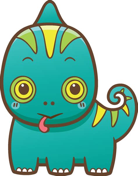 Cute Simple Kawaii Zoo Animal Cartoon Icon Chameleon Vinyl Decal Sti