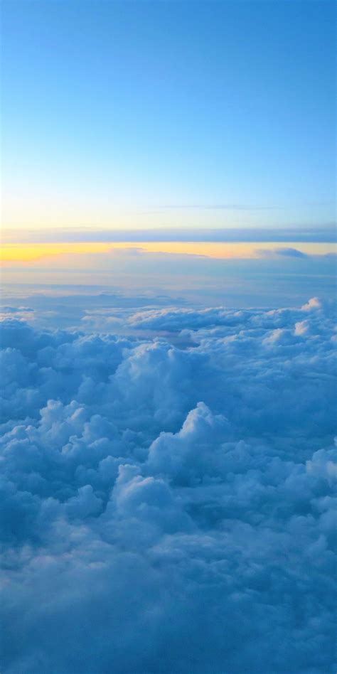 Clouds And Sunset Sky Sea Of Clouds 1080x2160 Wallpaper Blue Sky