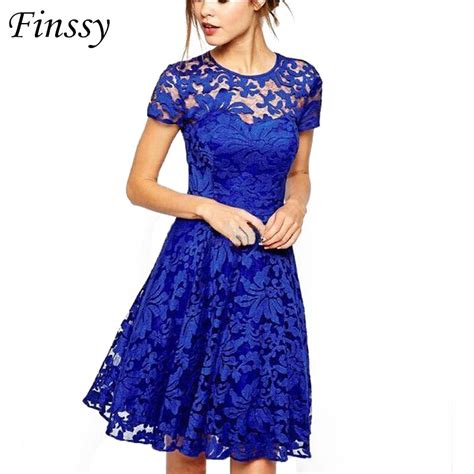 Womens Elegant Sexy Lace See Through Tunic Casual Club Bridesmaid Mother Of Bride Dress Skater A