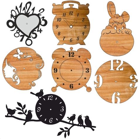 Laser Cut Clocks Layout Free Vector File Free Download Dxf Patterns