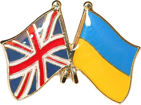 Uk And Ukraine Friendship Flag Pin Badge Uk Fashion