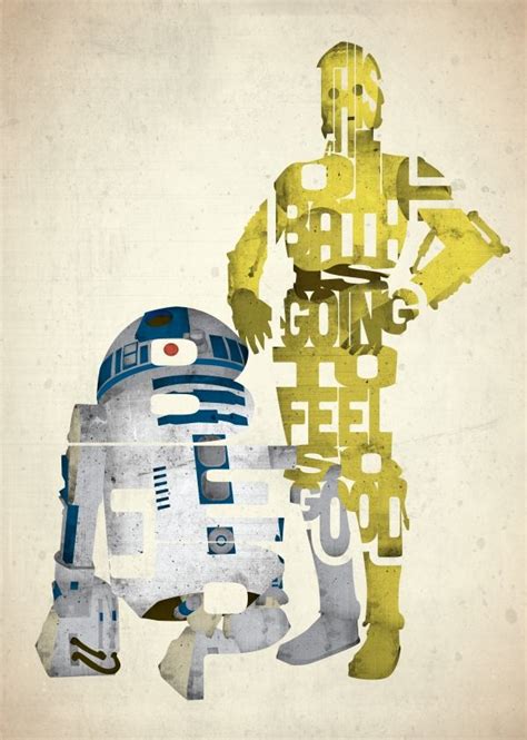 Maybe you would like to learn more about one of these? "R2D2 and C3PO typography" by Pete Ware on Displate # ...