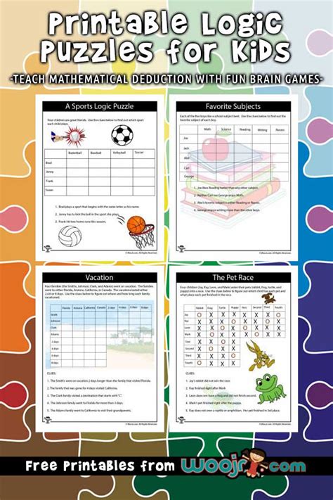 Sudoku puzzles logic puzzles mental calculation printable puzzles for kids kids puzzles free printables math courses fun math games maila. Printable Logic Puzzles for Kids | Woo! Jr. Kids Activities