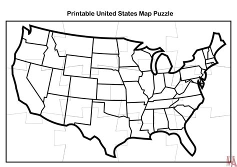 Blank Outline Map Of The United States For Puzzle Whatsanswer Map