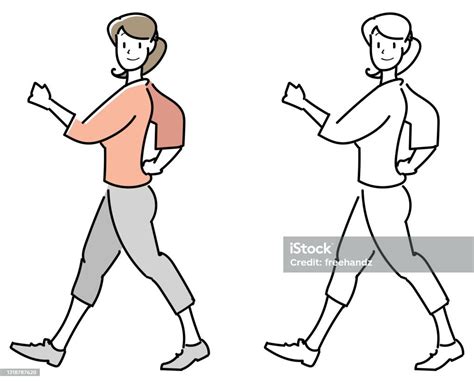 Woman Walkingturning Around Stock Illustration Download Image Now