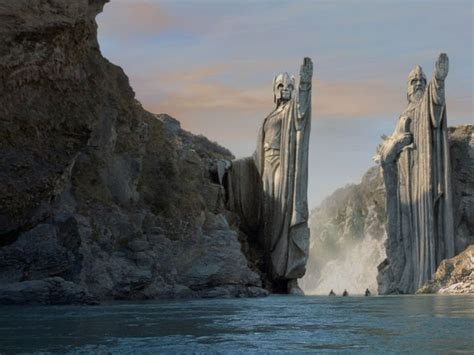 Mountains The Lord Of The Rings Argonath Statues Middleearth Rivers