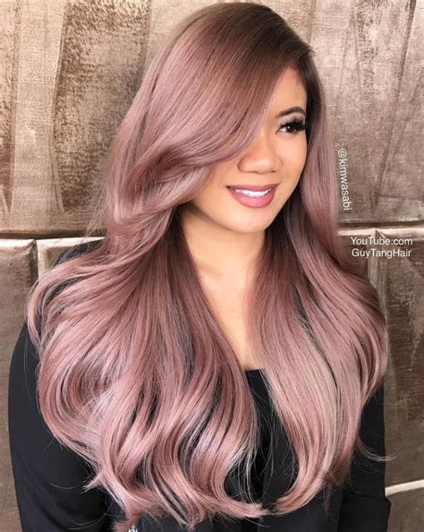 Side Swept Bangs To Sweep You Off Your Feet Rose Hair Color Dusty Rose Hair Color Dusty