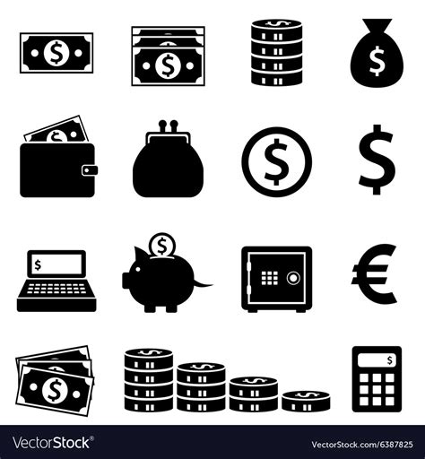 Money And Banking Icons Royalty Free Vector Image