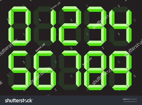 Every font is free to download! Digital Number Font Stock Vector Illustration 201018257 ...