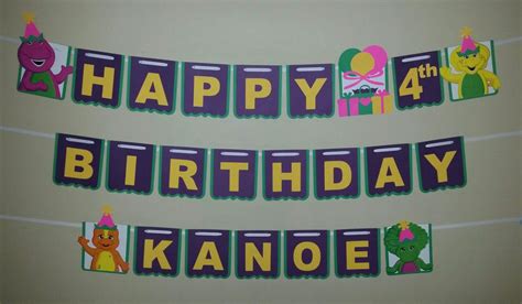 Barney Birthday Banner By Ued Barney Birthday Birthday Banner 2nd