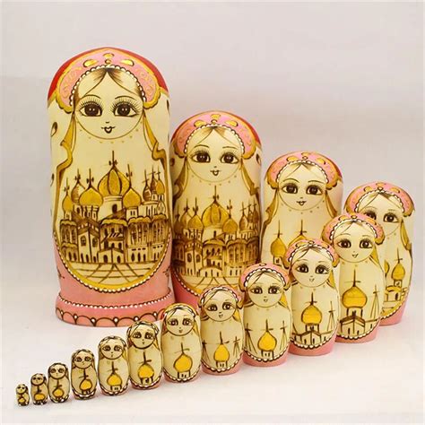 Top Grade 15 Layer Carved Matryoshka Doll Dry Basswood Russian Nest Doll Formaldehydeless Wooden