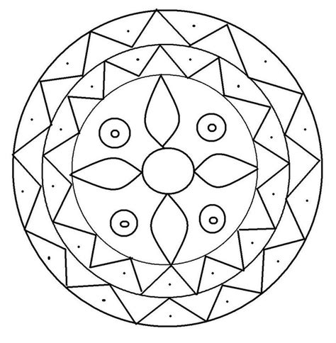 Here is a simple coloring page for your young children to paint. Rangoli design coloring printable Page for kids 2 | Free mosaic patterns, Coloring pages ...