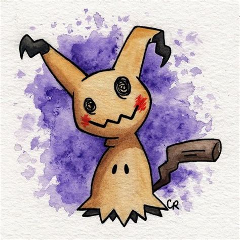 Rowdy pokemon moon coloring (02)! Mimikyu print | Mimikyu, Watercolor paintings, Cute drawings