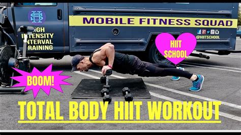 Total Body Hiit Workout Dumbbells With Cardio Intervals Youtube