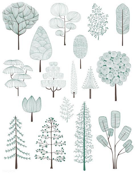 Download Premium Vector Of Illustration Of Pine Trees Collection 251401