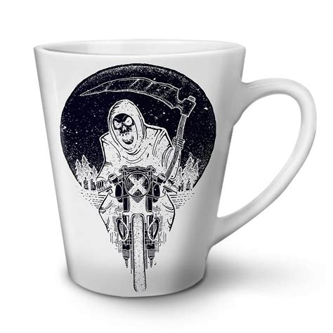 Grim Reaper Biker Horror New White Tea Coffee Ceramic Latte Mug 12 Oz