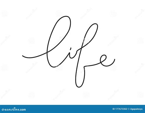 Word Life Handwritten By One Line Modern Brush Calligraphy Style