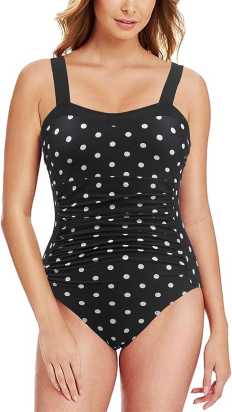 Blooming Jelly Women S Vintage One Piece Swimsuits Polka Dot Tummy