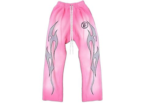 Hellstar Flame Sweatpants Pink Fw23 Fr