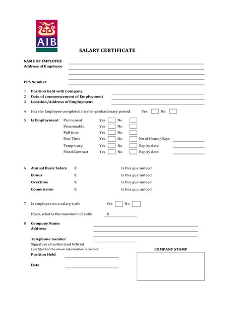 Salary Certificate Form 2 Free Templates In Pdf Word Excel Download