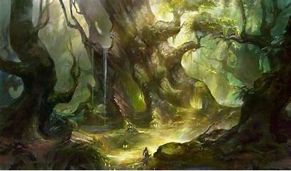 Forest Fantasy Wallpapers Anime Cave Forests Landscape