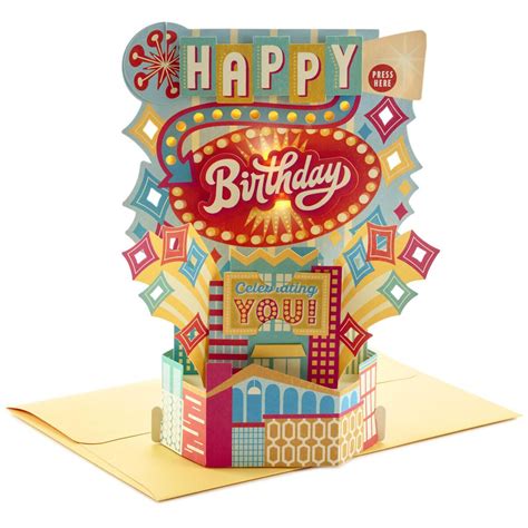 Celebrating You Musical Birthday Card With Light Greeting Cards