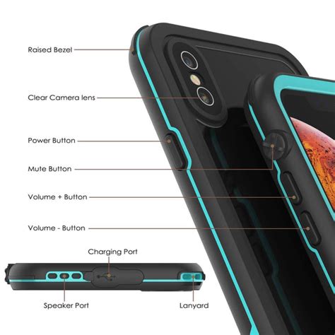 Iphone Xs Max Waterproof Ip68 Case Punkcase Teal Rapture Series W