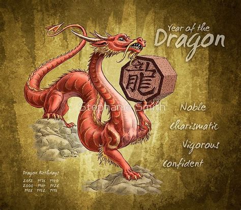 Year Of The Dragon From The Chinese Zodiac Calendar By Stephanie Smith