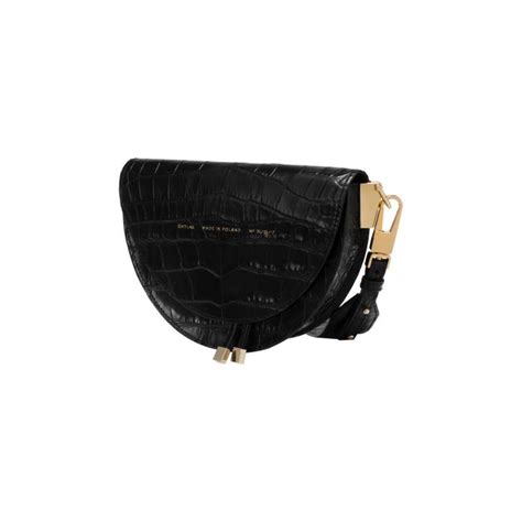 Saddle Bag “glossy Black Crocodile” Chylak Bags Saddle Bags Leather
