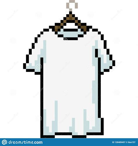 Vector Pixel Art White Shirt Stock Vector Illustration Of Background