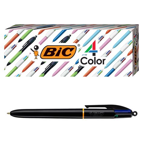 Bic 4 Color Pro Ballpoint Pen Black Barrel Medium Point 10mm