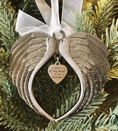 A Piece Of My Heart Is In Heaven Memorial Heart Charm Ornament