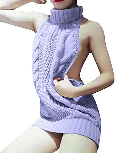 olens japan style turtleneck sleeveless open back sweater anime cosplay sweater buy online in