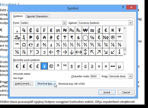 How To Use Symbols In Word 2013