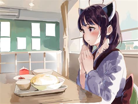 Touhoku Kiritan 1girl Solo Japanese Clothes Food Indoors Kimono Ahoge Illustration Images