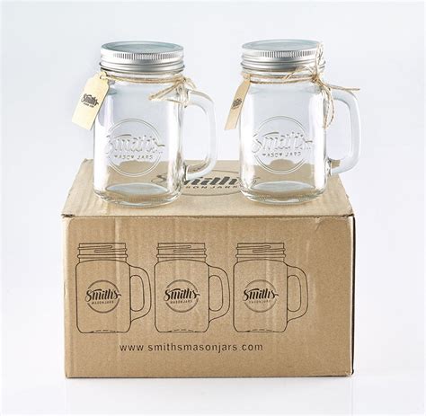 Smith’s Mason Jars 6 X 16oz Mason Jar Mugs With Lids Great Mason Jar Old Fashioned Glasses