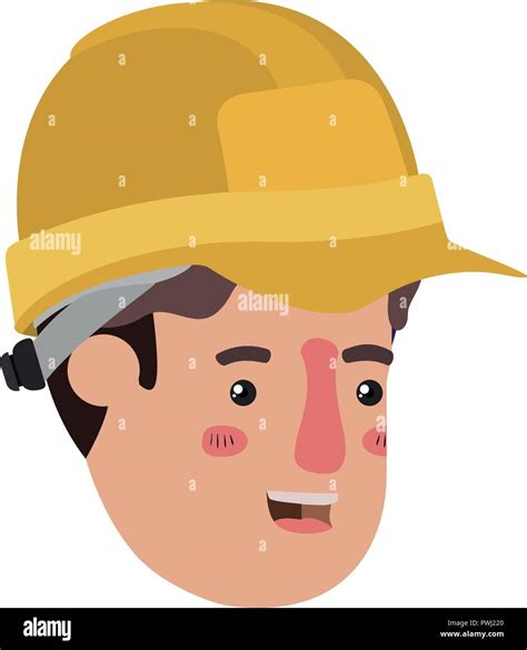 Head Of Man Builder Avatar Character Stock Vector Image And Art Alamy